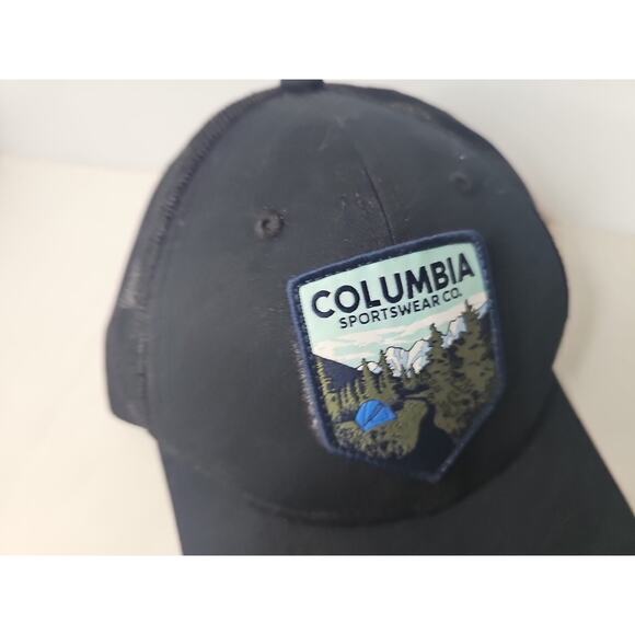 Columbia Mesh Snapback Hat Adult Black Sportswear Outdoor Quick Dry Trucker Cap - Picture 3 of 15